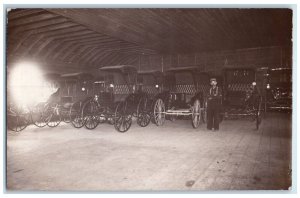 c1910's Horse Carriage Buggy Shop Interior Man RPPC Photo Antique Postcard