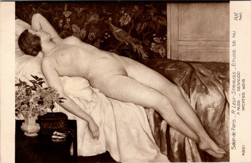 A Reclining Nude Salon de Paris Risque Art Postcard