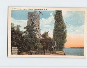 Postcard Alster Tower, Heart Island, 1000 Islands, Alexandria Bay, New York