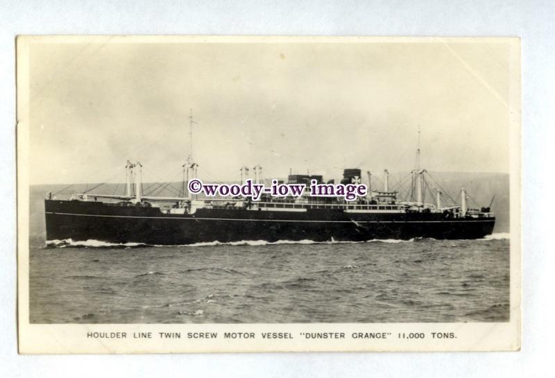 pf8212 - Houlder Line Cargo Ship - dunster Grange , built 1928 - postcard