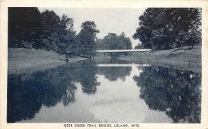 Vintage Postcard Deer Creek Trail Bridge Leland MS Washington County