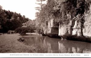 Illinois White Pines Forest State Park Overhanging Rocks In Picnic Area Real ...