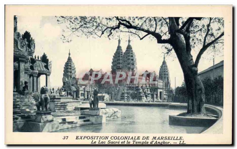 Marseille - Exposition Coloniale 1922 - d & # 39Angkor Wat Temple Postcard Old