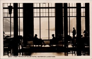 Lobby Prince of Wales Hotel Waterton Lakes Park Real Photo Postcard PC605