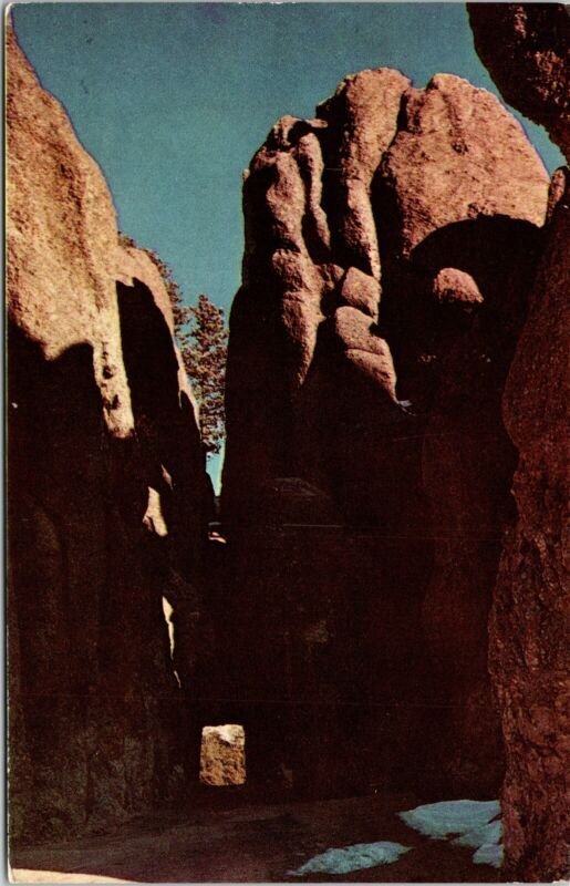 Needles Eye Tunnel Hwy Black Hills SD South Dakota Postcard VTG UNP Vintage