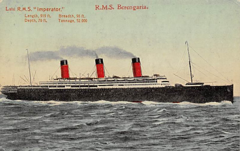 RMS Berengaria Cunard Line Ship Unused 