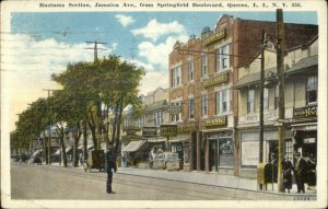 Queens New York City Jamaica Ave c1920 Postcard - Store Signs