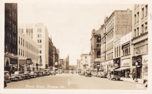 Washington Spokane Street Scene Old Cars Real Photo