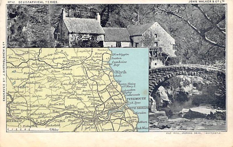 Maps Old Mill, Jesmond Dene Newcastle, British Isles 1904