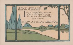 Broken Hearted Strained Far Away Strain Wish You Here Old Romance Love Postcard