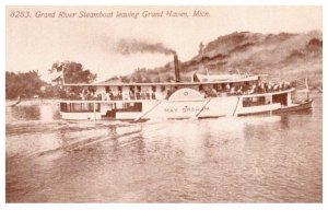 Grand River Steamboat leaving Grand Haven Michigan