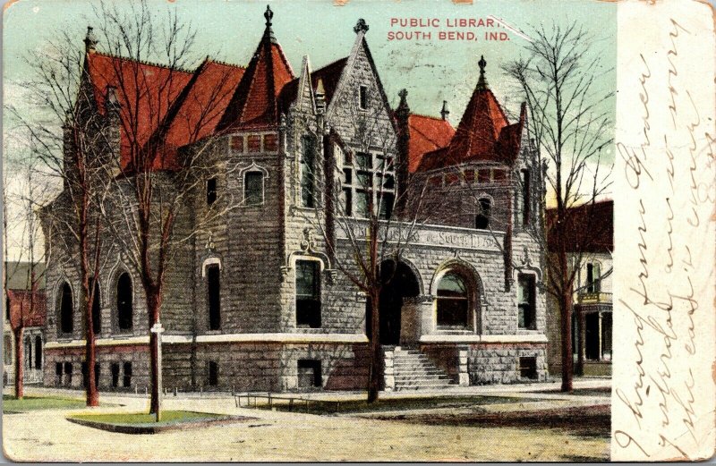 Postcard Public Library in South Bend, Indiana~131320