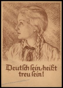 3rd Reich Germany 1934 Hitler Youth BDM Bund Deutscher Maedel Propaganda C 93234