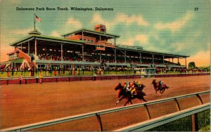 Delaware Park Horse Race Track Wilmington DE Linen Postcard A7