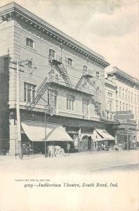 South Bend Indiana Auditorium Theatre Exterior Antique Postcard K19554