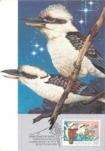 First day of issue Christmas Hills Australia 1990 birds maximum card