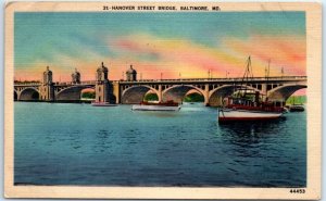 Postcard - Hanover Street Bridge - Baltimore, Maryland