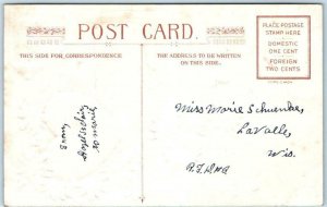 ART DECO Hearts VALENTINE GREETING True Love  Embossed ca 1910s Postcard