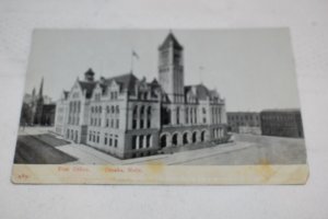 The Post Office Omaha Nebraska Postcard Real Photo C. E. Wheelock & Co.