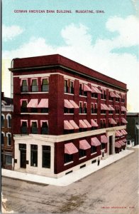 Postcard German American Bank Building in Muscatine, Iowa~132041