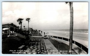 RPPC DAYTONA BEACH, FL ~ Seabreeze Station PALM CIRCLE VILLAS 1953  Postcard