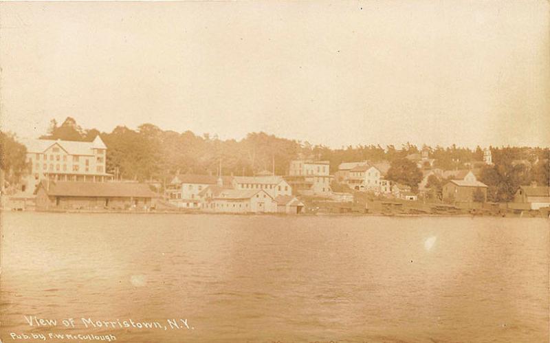 View of Morristown NY From Thunder Bay RPPC Postcard