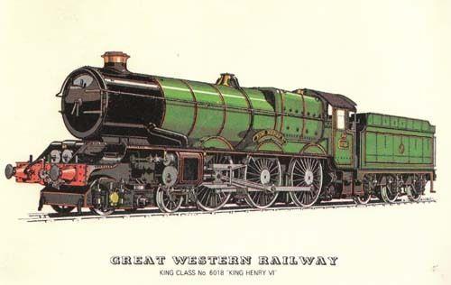 King Henry VI 6018 Great Western Railway Train Postcard