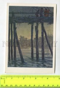 474936 USSR 1958 year Vadim Falileev high bridge postcard