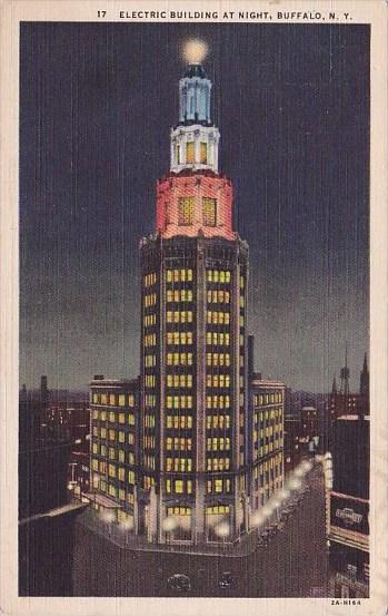 New York Buffalo Electric Building At Night