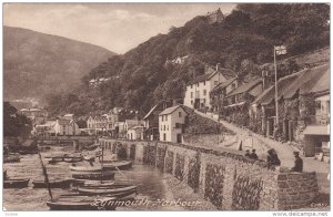 LYNMOUTH, Devon, England, PU-1923; Lynmouth Harbour, Sail Boats, Row Boats