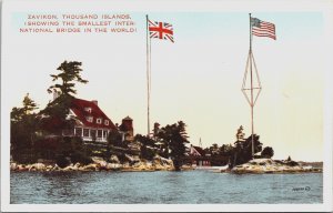 Canada Zavikon Thousand Islands Smallest National Bridge Postcard C074