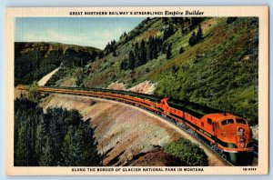 Montana MT Postcard Great Northern Railway Streamlined Empire Builder Train 1940