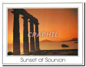 Modern Postcard Sunset at Sounion