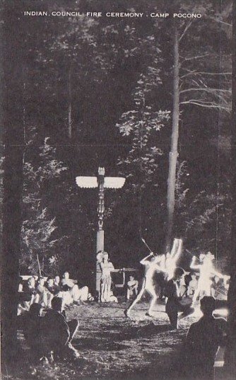 Pennsylvania Lakeville Camp Pocono Indian Council Fire Ceremony