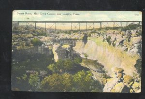 LANGTRY TEXAS MILE CREEK CANYON SUNSET ROUTE RAILROAD BRIDGE VINTAGE POSTCARD