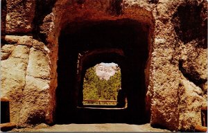 Twin Tunnels Mount Rushmore South Dakota SD Iron Mountain Road Postcard H44