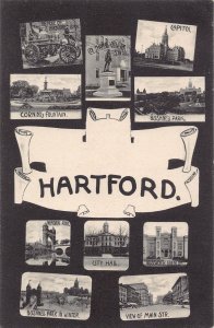 Hartford Connecticut Multi View including Fire Dept Street Scene 1905c postcard