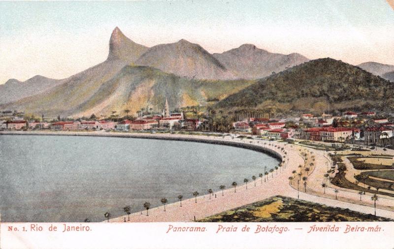 RIO DE JANEIRO BRAZIL~PANORAMA PRAIA BOTAFOGO~AVENIDA BEIRA MÁR~PHOTO POSTCARD