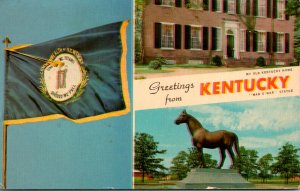 Kentucky Greetings Multi View With State Flag Man O'War Statue & My Old ...