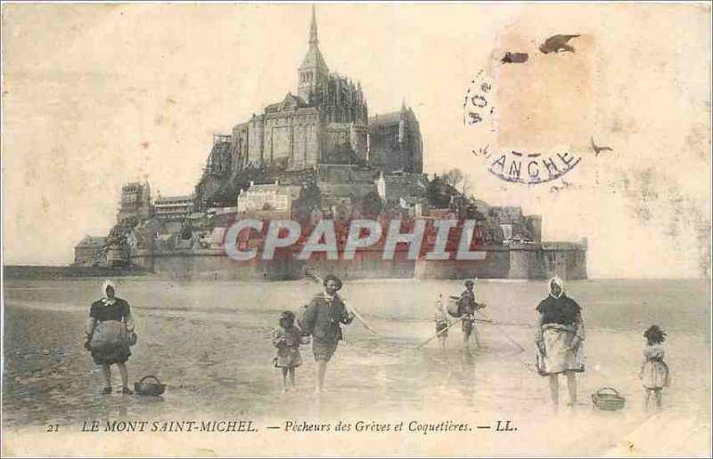 Old Postcard Mont Saint Michel des Greves Pecherus and Coquetieres