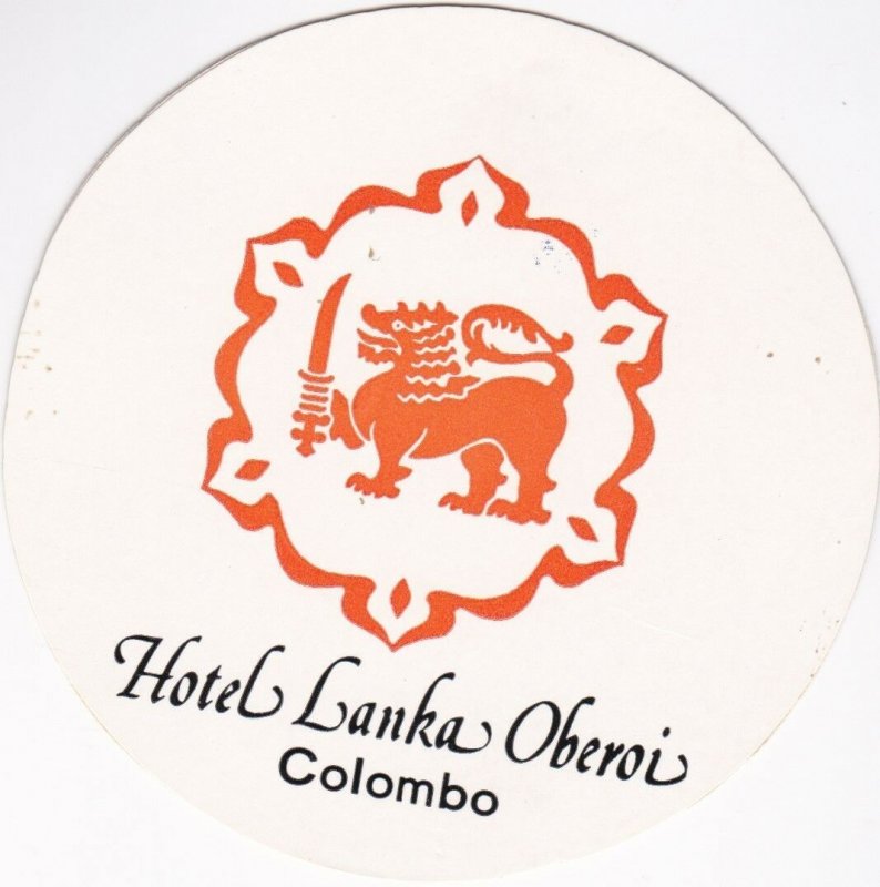 Sri Lanka Colombo Hotel Lanka Oberoi Vintage Luggage Label lbl0975