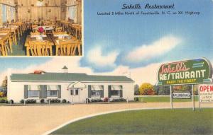 Fayetteville North Carolina Sakells Restaurant Multiview Antique Postcard K14780 