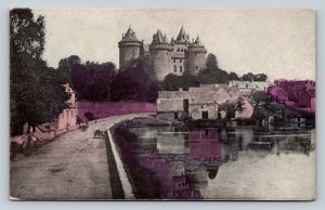 Binard Castle & Cathedral Near Paris France Vintage Tinted Postcard 0486