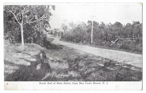 North End of Main Street, Cape May Court House, New Jersey Postcard, Mailed 1909