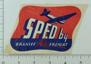 1940's-50's Braniff Air-Freight Luggage Label Original E18