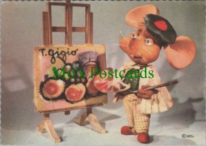 Children Postcard - Italian Toys, Mouse Painting, Artist. Posted 1964 - RR19527