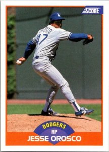 1989 Score Baseball Card Jesse Orosco Los Angeles Dodgers sk29817