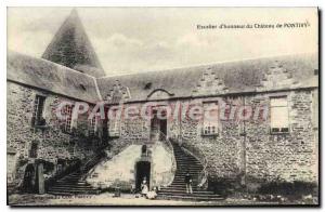 Postcard Old Pontivy D'Honneur Staircase Du Chateau