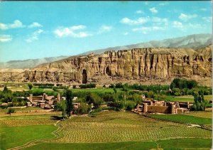 Bamyan, Afghanistan BIG BUDDHAS OF BAMIYAN Bird's Eye View  4X6 Vintage Postcard