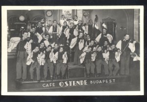 BUDAPEST HUNGARY CAFÉ OSTENDE BAND ORCHESTRA VINTAGE REAL PHOTO POSTCARD